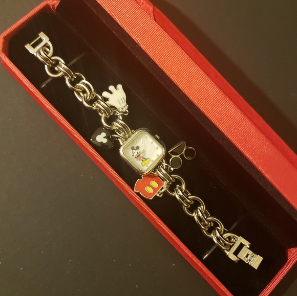 Mickey Mouse Silver Charm Bracelet Watch main image 7